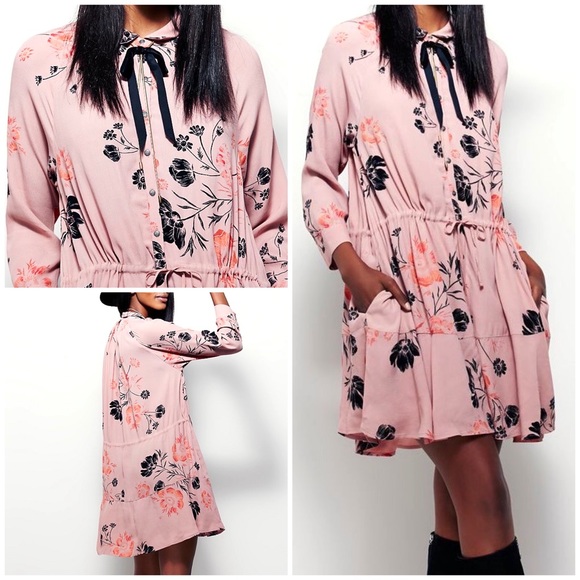 Free People Dresses & Skirts - Free People Lena Muted Pink Mini Dress